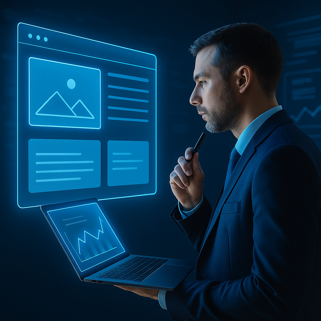 Consultor avaliando website